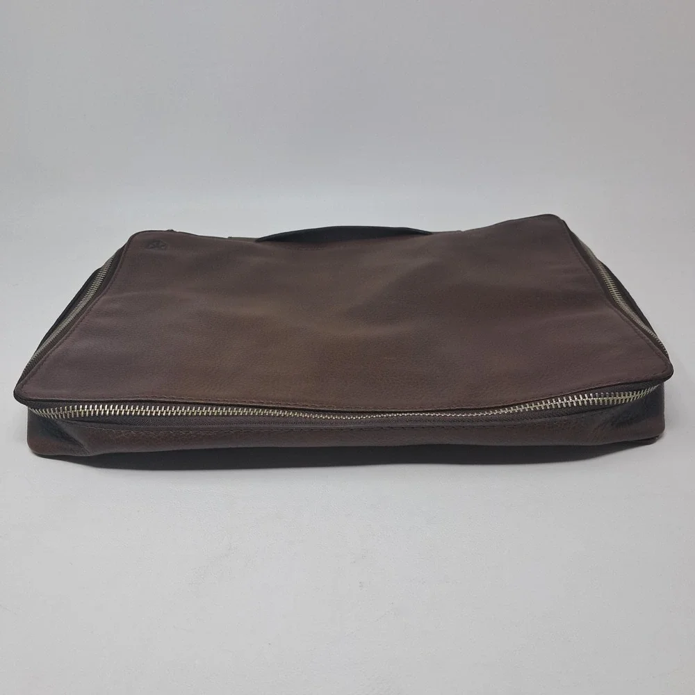 Capra Leather Laptop Portfolio Sleeve Case Brown Full Grain Briefcase 13 14 Bag